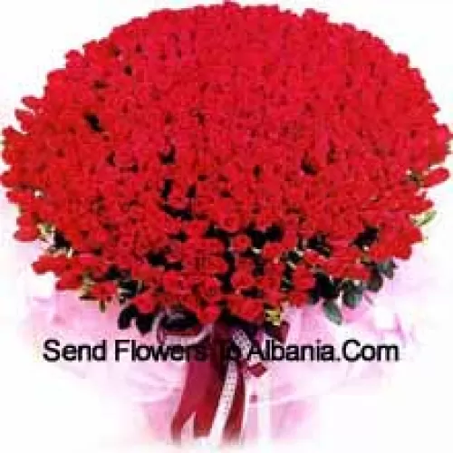 A Big Bunch Of 301 Red Roses With Seasonal Fillers