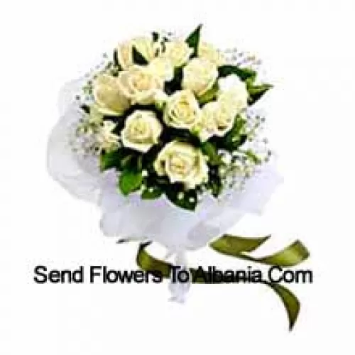 Bunch Of 12 White Roses